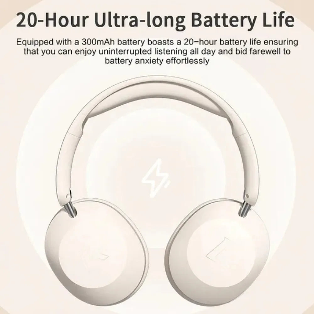 Foldable Wireless Bluetooth Headset Over Ear Sports Headphones High Power Stereo Sound for Cell Phones and Music
