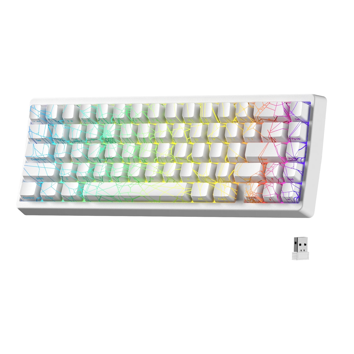 Teclado XVX Spider Web M67 JadeStone com Teclas IMD-Tech, Ligação Tri-Mode e Retroiluminação RGB Personalizada 60%