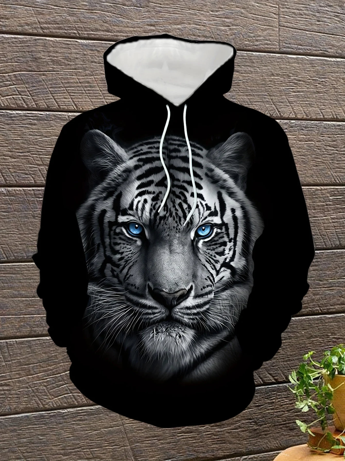 Állat (farkas) grafikás férfi divat 3D-nyomtatott outdoor kapucnis pulóver utcai divat kapucnis pulóverek kapucnis elülső zsebes designer kapucnis pulóver