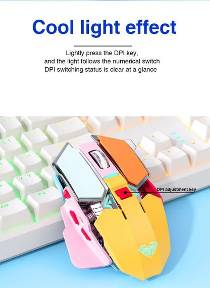 AULA mouse Multifunctional Gaming Side Keys Mouse Rechargeable Mecha style Mice 2.4 G Wireless Ergonomics Dpi adjustable Gamer