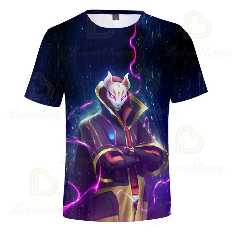 Fortnite „Victory Royale Ninja Fashion“ 3D marškinėliai vaikams, vasariniai trumpomis rankovėmis, su animaciniu raštu, kūdikių drabužiai, vaikiški marškinėliai