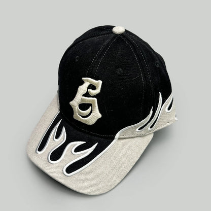 Niche Hip Hop Letter Flame Flag Baseball Hats New Unisex Sunshade Personal Versatile Color Block Fashion Retro ins Peaked Caps