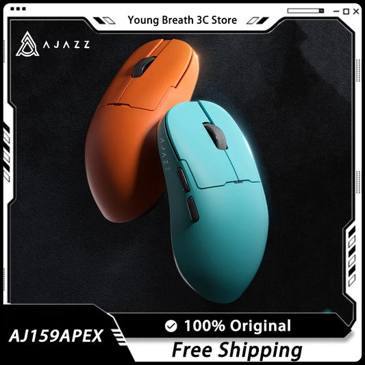 AJAZZ AJ159 APEX-mus Tri Mode trådløs 8K PAW3950-sensor gamingmus med lav latenstid, ladestation, tilpasselig, let, PC Gamer
