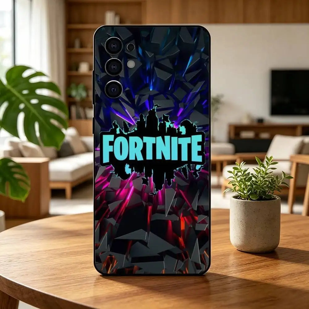 Capa de Telemóvel F-Fortnites-PC Game para Samsung S25,S24,S21,S22,S23,S30,Ultra,S20,Plus,Fe,Lite,Note,10,Preta