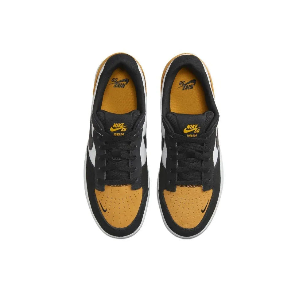 Nike SB Force 58 Low-Top Skate Shoes Unisex Black/White/Orange DV5477-700