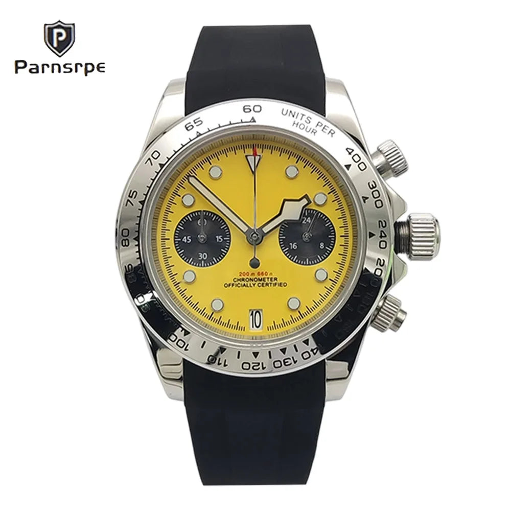2025 New Design Vintage Men's Watch Moon Quartz Watch Men's Speed Sport Chronograph AR Sapphire VK64 Clock Men watch
