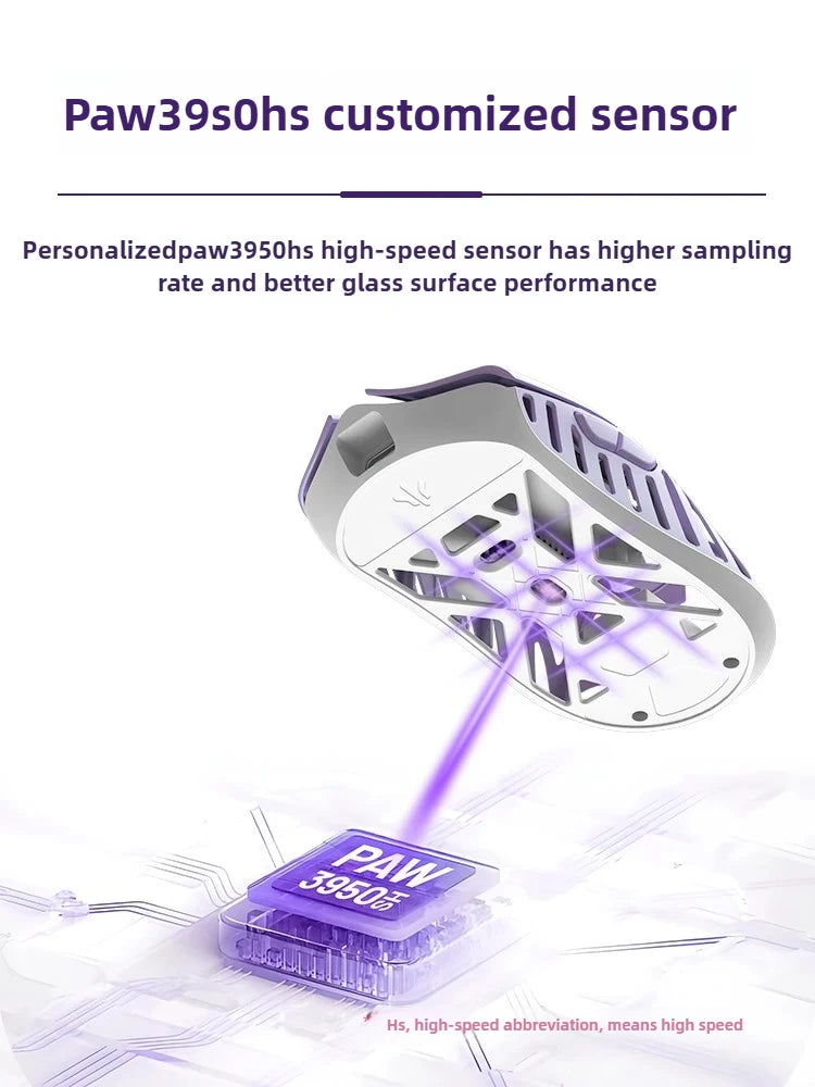 Wlmouse Mini Pro professionell mus i lätt magnesiumlegering, trådlös gamingmus med tre lägen, 8K polling rate, PAW3950, DPI30000