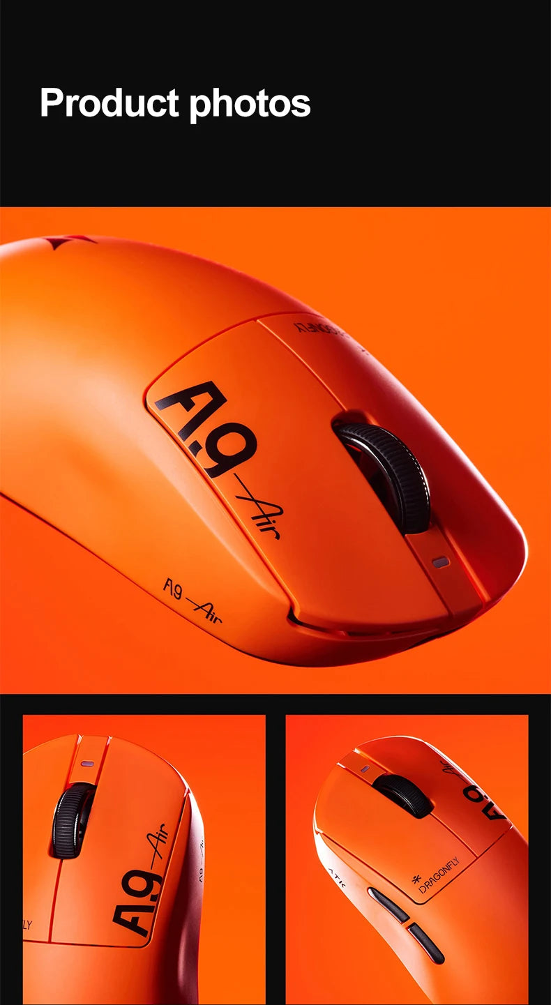 Bezprzewodowa mysz gamingowa ATK Dragonfly A9 Ultimate A9 Air PAW3950 ultralekka ergonomiczna mysz e-sportowa FPS dla graczy CSGO A9 Ultra