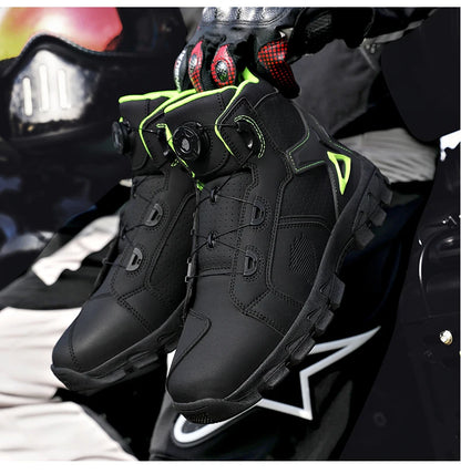 Bottes de moto professionnelles pour hommes, chaussures de course tout-terrain, équipement de moto urbaine, en cuir microfibre ultra-fin