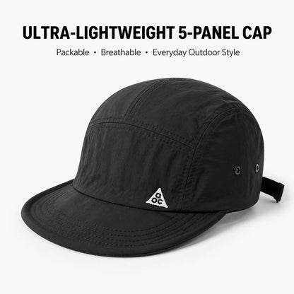Unisex 5 Panel Camp Cap Quick Dry Waterproof Short Brim Adjustable Lightweight Breathable Cap for Hiking Camping Outdoor Daily