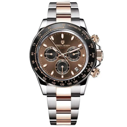 PAGANI DESIGN Men Exquisite Quartz Watch Luxury Choice VK63 Sapphire Mirror Stainless Steel Calendar Small Three-Pin Chronograph