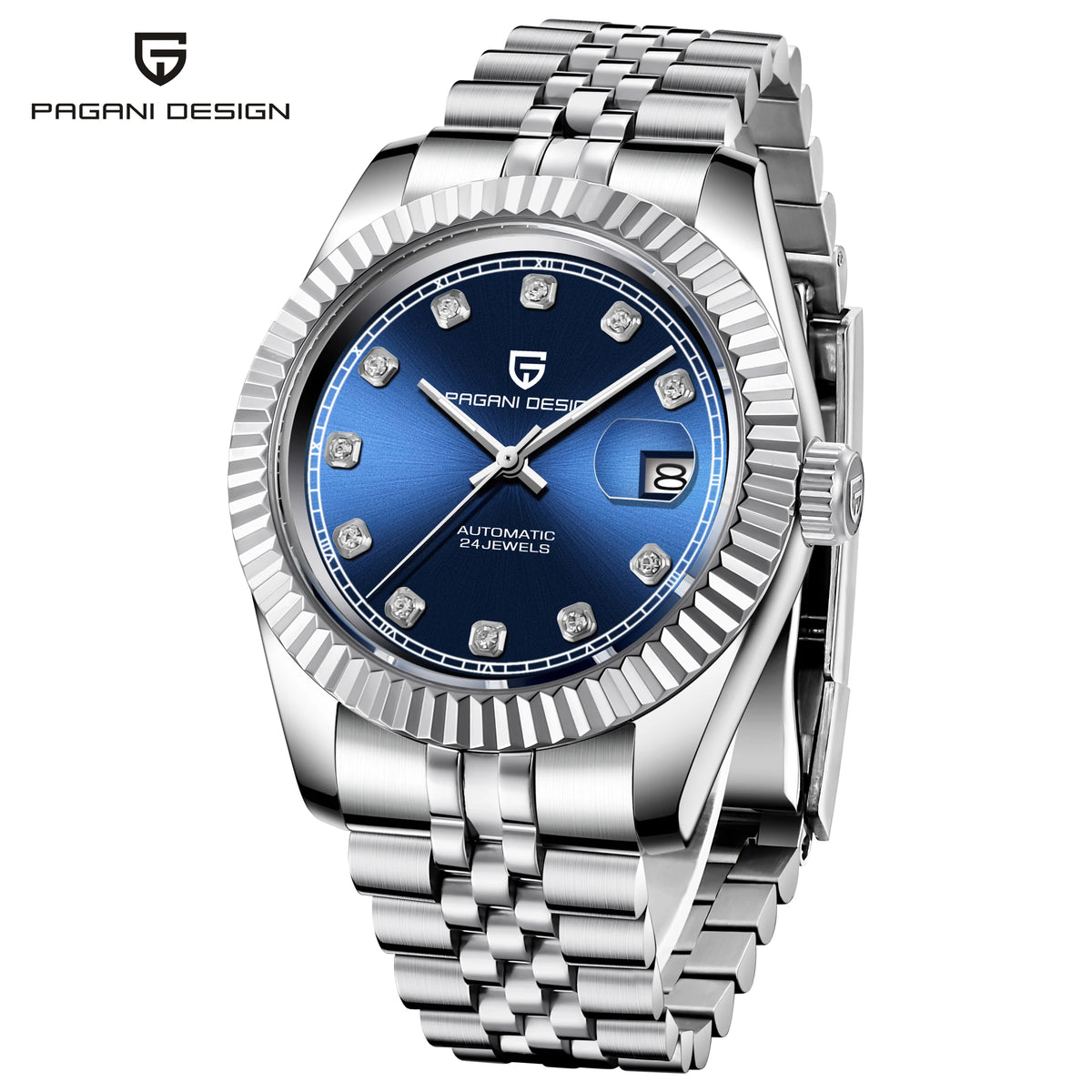 Relógio de pulso mecânico para homem PAGANI DESIGN PD1645 – Movimento 8215, vidro de safira, modelo de luxo em aço, resistente à água até 100 m