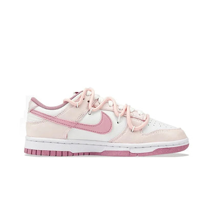 Individualizuoti sportiniai bateliai „Nike Dunk“ „Honeyed Rose“ – naujojo kinietiško stiliaus, rankomis tapyti su širdelėmis, žemi moteriški riedlentininkų bateliai
