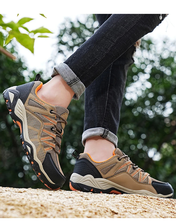 Chaussures de randonnée en maille pour hommes, souliers de voyage respirants, imperméables, pour plein air, chasse, pêche, montagne, équitation, sport