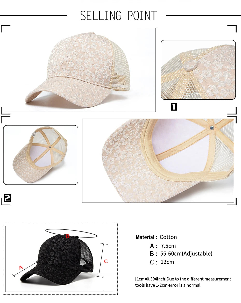 CNTANG 2024 New Print Mesh Caps Fashion Women Baseball Cap Summer Outdoor Casual Sun Hat For Female Hip Hop Girls Snapback