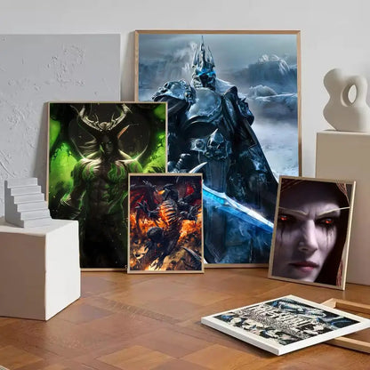 ANIME W-World Of W-Warcraft Wow Poster Paper Print Home Living Room Bedroom Entrance Bar Cafe Art Painting Decoration