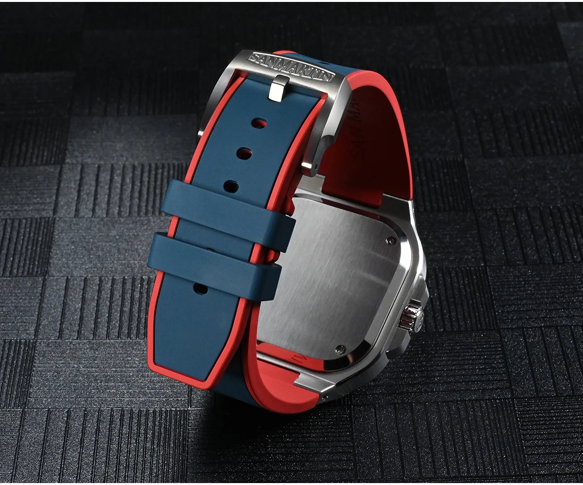 San Martin 40mm Classic Luxury Sport Watch Distinctive Square Case Stainless Steel Men Watch Automatic Mechanical 10 Bar SN0074