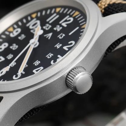 Militado ML05 38mm Military Field Watch VH31 Sweep Quartz Movement Domed Sapphire Crystal Waterproof 100M Super Luminous Watches