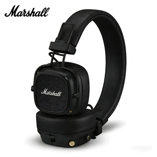 Cuffie Bluetooth on-ear Marshall Major V – Headset wireless pieghevole con bassi profondi e microfono per sport, gaming e uso quotidiano