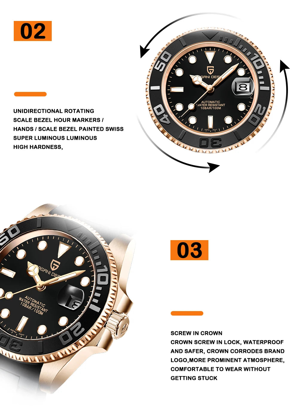 PAGANI DESIGN V2 Japan movement Luxury Men Mechanical Watch 40MM Ceramic bezel AR Coated Sapphire Glass Automatic Watch For Men