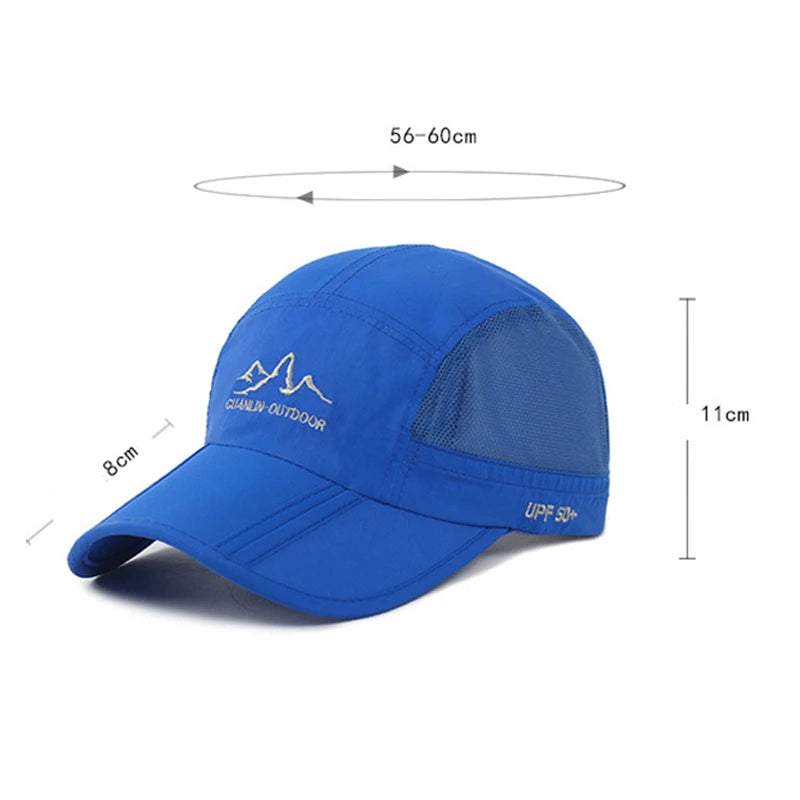 NIXHIT Outdoor Sports Foldable Thin Breathable Quick Drying Women Men's Baseball Cap Hiking Fishing Mountaineering Hat A246