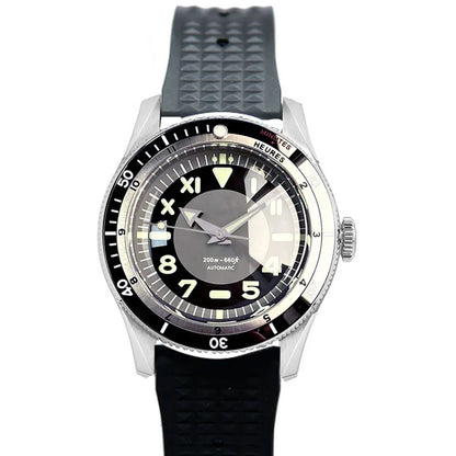 Tandorio Waterproof Watch Men Dome Sapphire Crystal Roman Numbers 120 Clicks Bezel NH35A/Miyota 8215 Movt Silicone Grey Dial