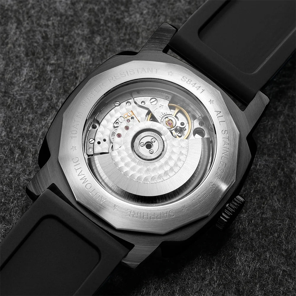 SEAKOSS 45mm Diving GMT Watch Automatic Mechanical Wristwatches Seagull ST2557 Movement 100M Luminous Calendar Men's Watches