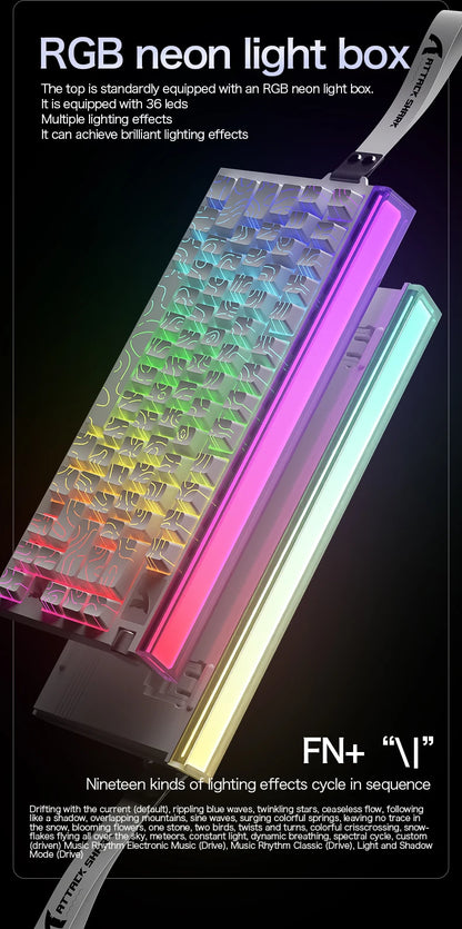 R85 ATTACK SHARK R85HE Magnetic Keyboard Wired 0.005mm RT 8K+ Hz 256K RGB Gaming Keyboard Neon Lightbox for Esports Gaming