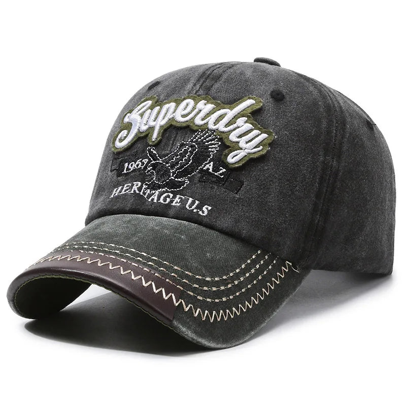 Unisex Sporty Cotton Washed Baseball Cap - Stylish ORIGINAL THE BLACK Letter Embroidery, Casual Sunshade for Outdoor Sports