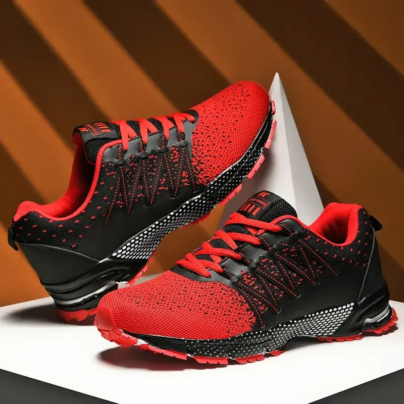 2025 Thick Soled Sports Shoes Youth Mesh Breathable Running Shoes Trend Spring Summer Korean Large Black and White Shoes walk