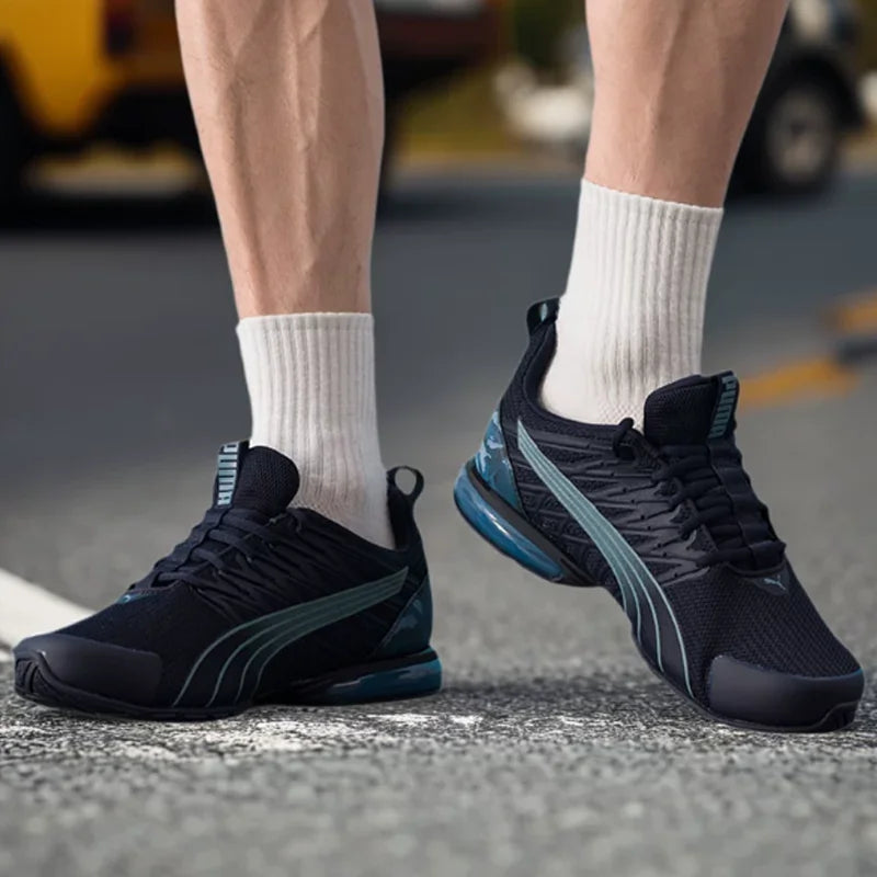 Chaussures de course Puma 311972-01 Navy Mesh Air Cushion pour hommes, baskets athlétiques respirantes absorbant les chocs pour l'entraînement quotidien au jogging