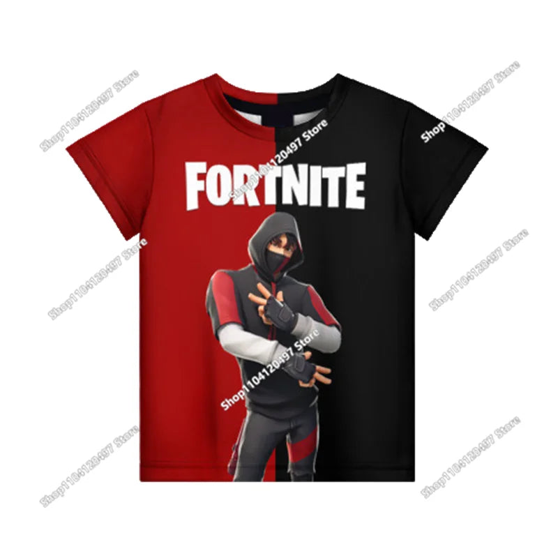 T-shirts Fortnite Anime para Menina, T-shirt Branca para Rapaz, T-shirts Cartoon para Bebé, Camisolas de Verão com Estampado Fofo, Tops de Disfarce