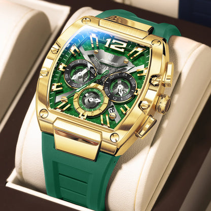POEDAGAR Fashion Brand Men's Watch Luminous Waterproof Date Sports Male Watch Chronograph Silicone Quartz Watches For Man Reloj