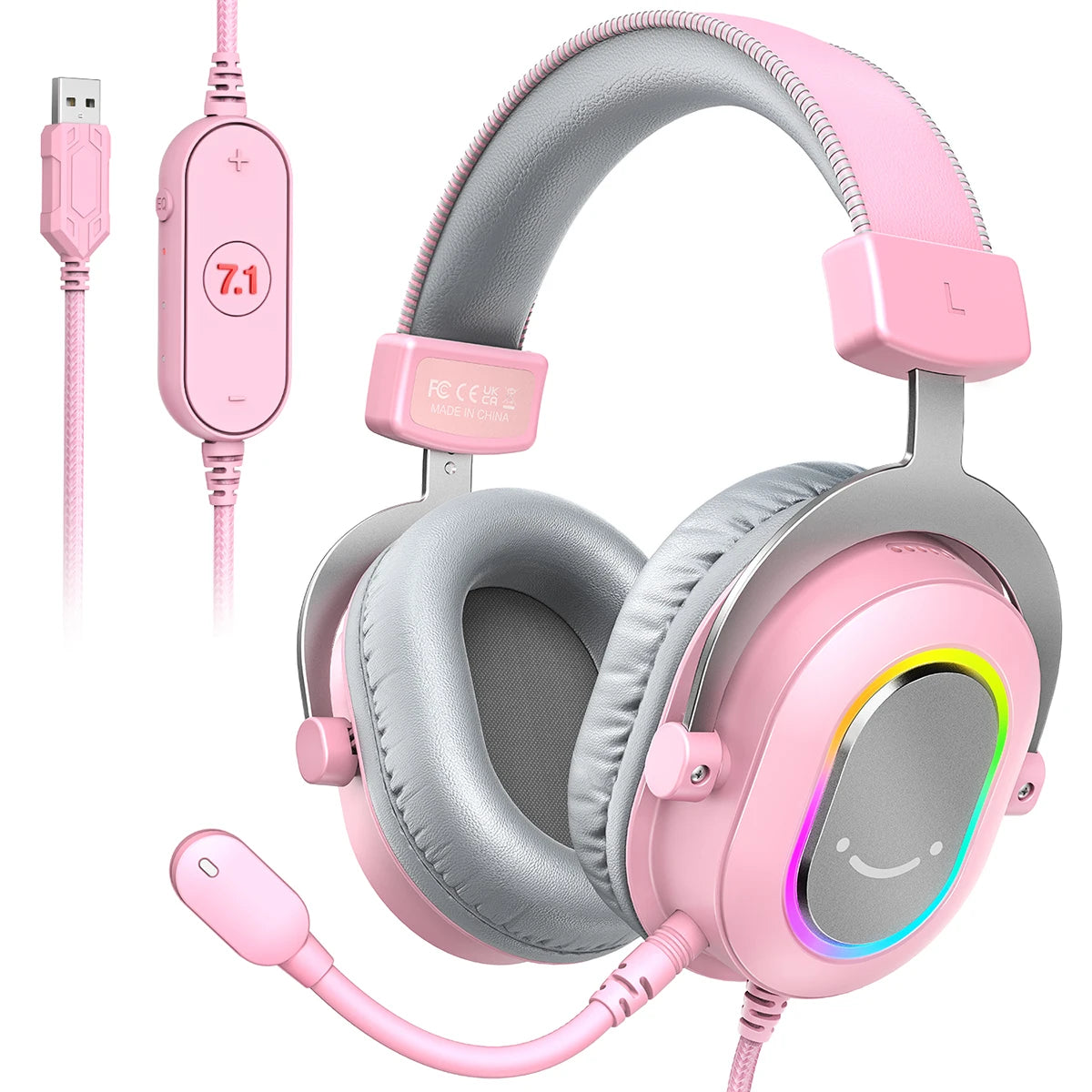 Cuffie gaming RGB dinamiche Fifine con microfono, over-ear, audio surround 7.1, PC PS4 PS5, 3 opzioni EQ Game Movie Music - H6