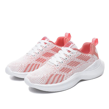 Sneakers da donna alla moda, leggere, scarpe da corsa, scarpe sportive per attività all’aperto, scarpe da corsa comode in rete traspirante, con cuscinetto d’aria e allacciatura con lacci