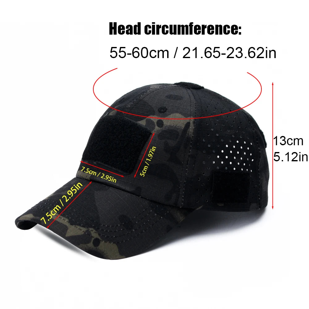 Breathable Camouflage Baseball Cap UV Sun Protection Hat for Outdoor Sports Fishing Camping Hiking Hunting