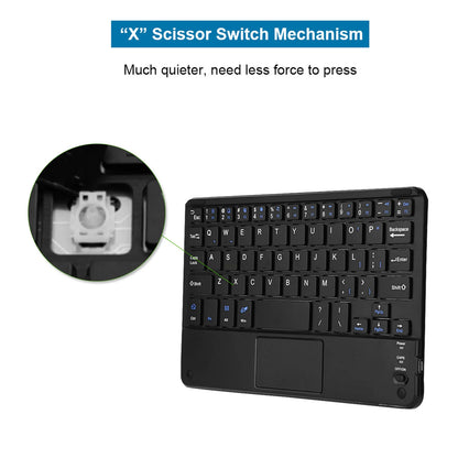 Tastiera Bluetooth wireless mini UltraSlim professionale con touchpad, compatta, ergonomica e reattiva, per PC Windows e tablet Android
