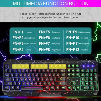 Combo tastiera e mouse da gaming cablati per computer desktop, tastiera retroilluminata LED effetto meccanico