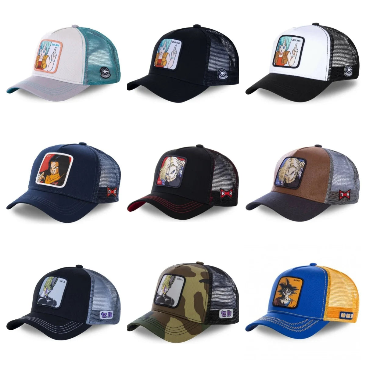 Czapka z motywem Dragon Ball Son Goku – letnia czapka podróżna z daszkiem, męska czapka z haftem w stylu hip-hopowym, z daszkiem przeciwsłonecznym, regulowana czapka typu trucker z siateczką