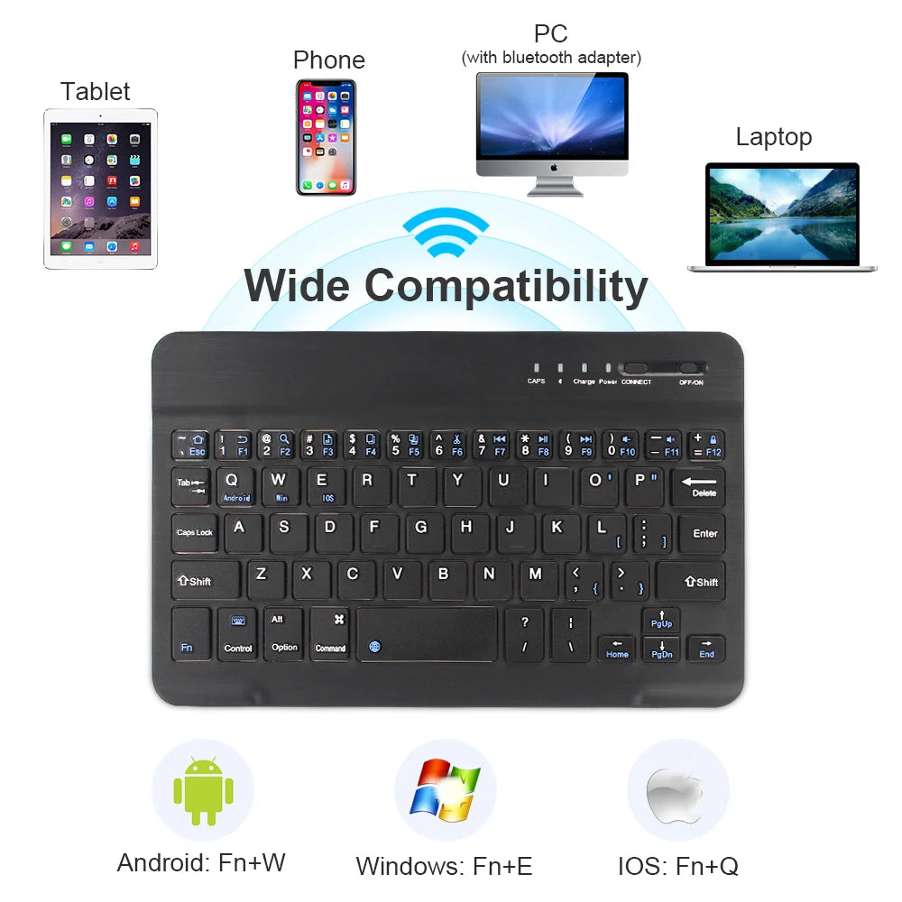 Mini tastiera Bluetooth RGB, tastiera wireless da 10 inch retroilluminata con touchpad, per iOS, Android, Windows e iPad
