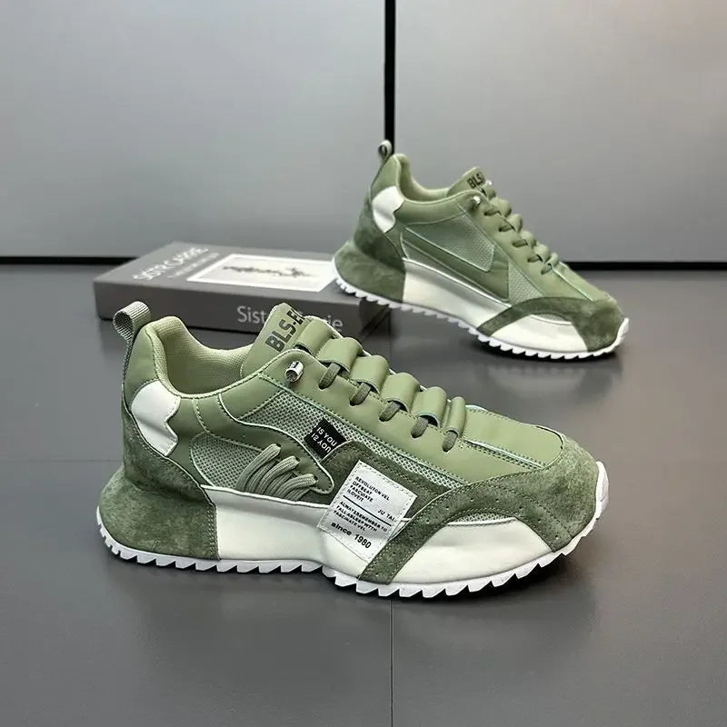 Luksus sneakers til mænd, sportssko, mokkasiner, chunky sneakers til mænd, afslappede sneakers, komfortable, åndbare, trendy designede sko med personlighed