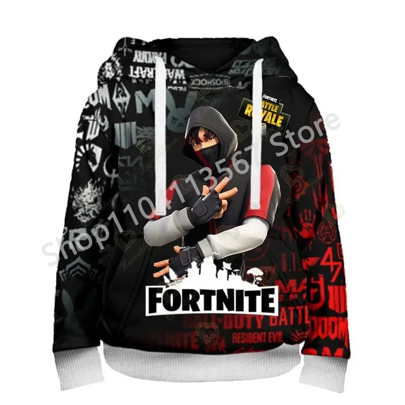 Llama Battle Royale F-Fortnited Hoodies 3D Printed Men Women Children Sweatshirts Boy Girl Kids Streetwear Pullover Green Tops