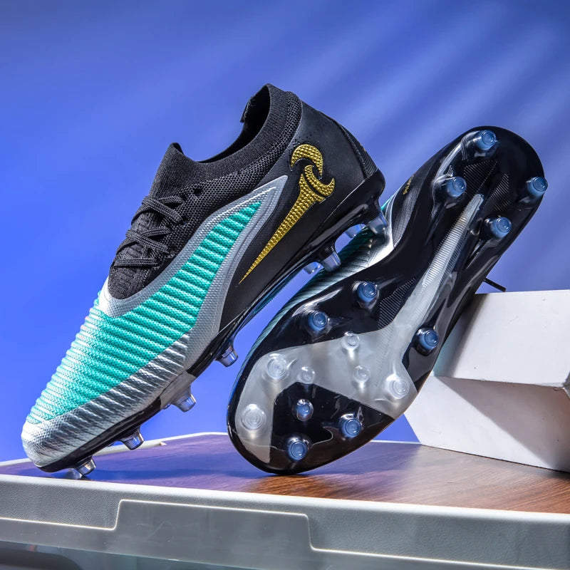 Nouvelles chaussures de football pour hommes, ultralégères, pour l'entraînement en extérieur, livraison directe, chaussures de foot à crampons longs FG antidérapantes
