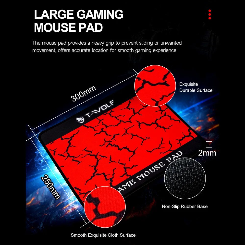 Combo gaming de teclado y ratón de 4 piezas, teclado ergonómico de 104 teclas, ratón con luz de respiración de 4 colores, auriculares y alfombrilla antideslizante para ratón