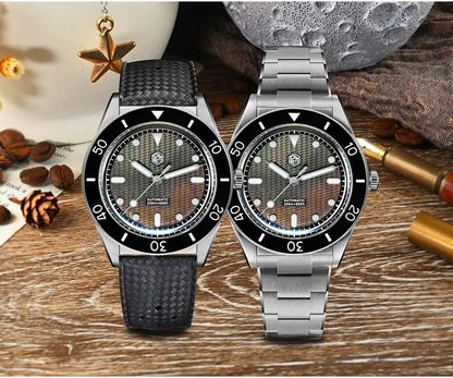 San Martin Official 39mm Guilloche MOP Dial Miyota 90S5 Sport Watch Automatic Mechanical Sapphire Bezel 20 ATM Luminous SN0151