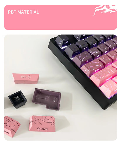 Topographic 4.0 Side Printed Keycaps ISO Enter Cherry Profile Double Shot PBT Keycaps For MX Switch Gamer Keyboard