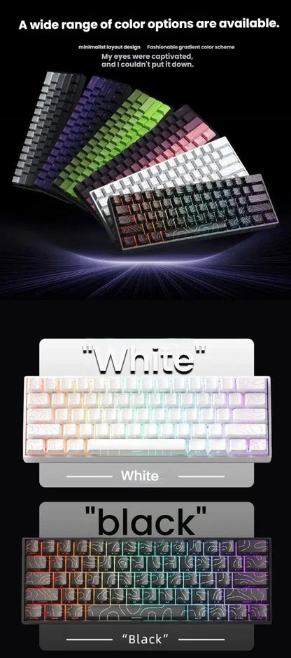K61 Wired Portable Mechanical Keyboard, Phantom RGB Colorful, Gaming-grade Response, Ergonomic Design, Gaming Office Usable