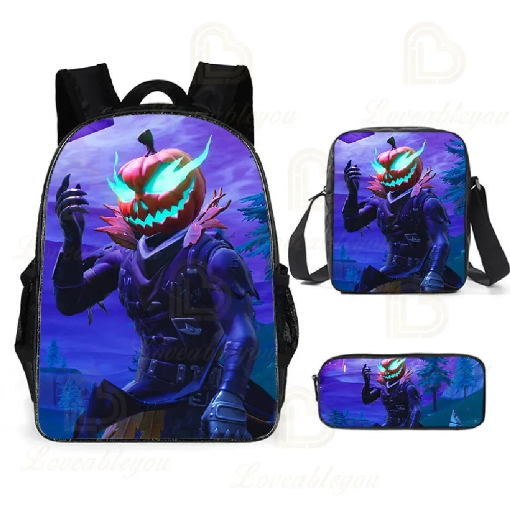 F-FORTNITE Battle Games Backpack for Children School Bag Boys Girls Primary Crossbody Pencil Case Kids Toddler Backpack