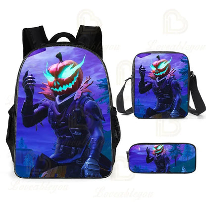 F-FORTNITE Battle Games Backpack for Children School Bag Boys Girls Primary Crossbody Pencil Case Kids Toddler Backpack