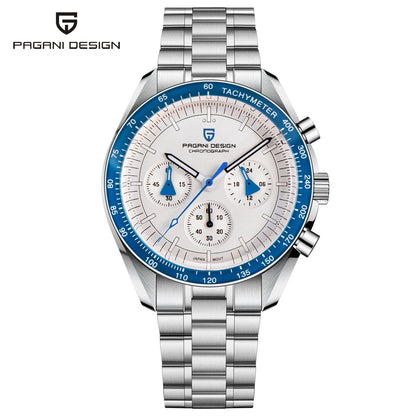 Relógio PAGANI DESIGN Moon – Cronógrafo de quartzo de luxo para homem, estilo desportivo, vidro de safira com tratamento antirreflexo, mostrador luminescente